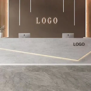 l shaped desk reception