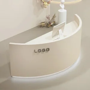 curved reception desk