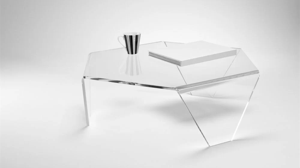 clear perspex coffee table