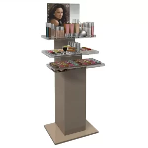 Modern makeup display shelves