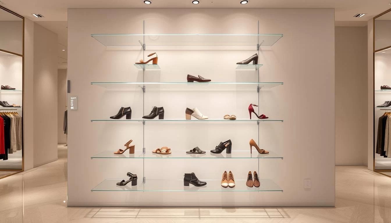 shoe display, shoe display shelves, shoe display case