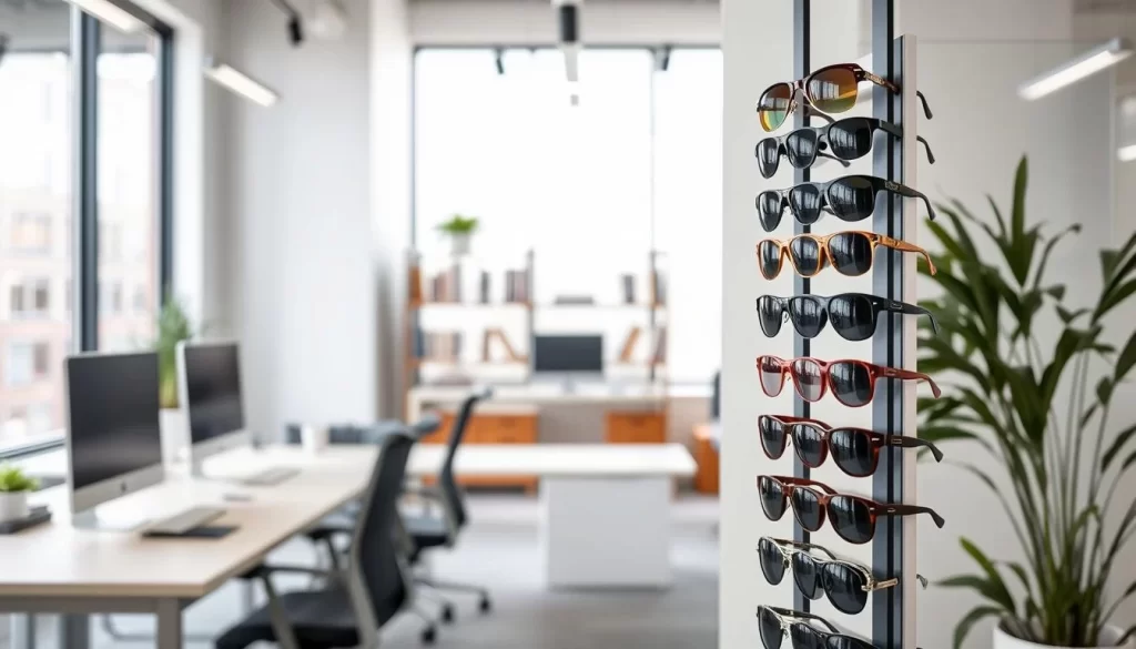 workplace sunglass rack