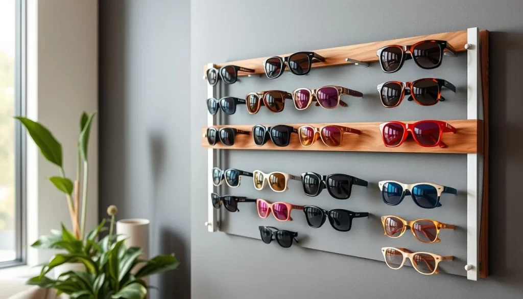 sunglass storage rack