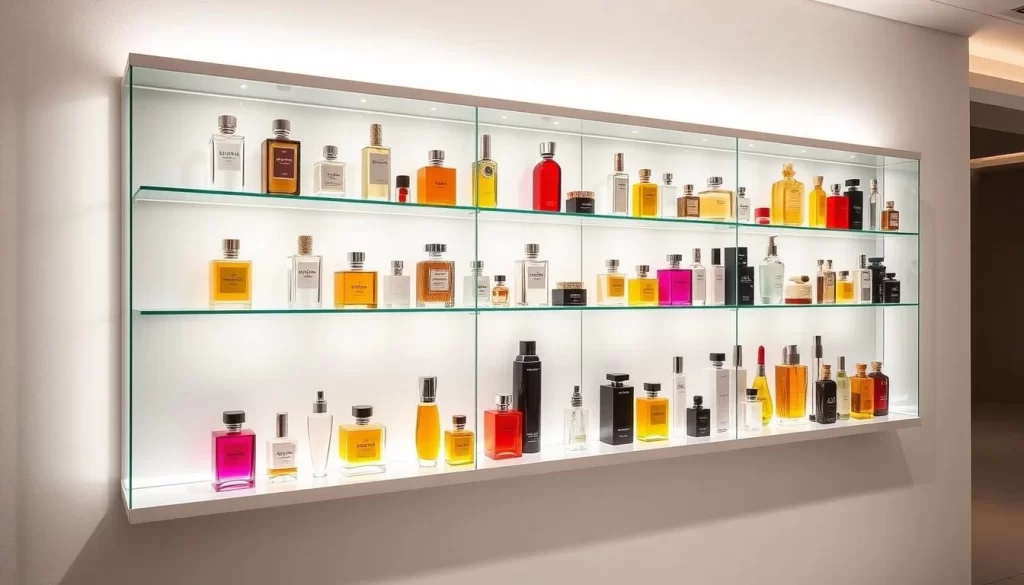 wall-mounted perfume organizer